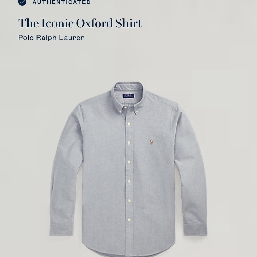 Polo by Ralph Lauren Men's “The Iconic Oxford Shirt” in Slate XXL - Picture 5 of 8